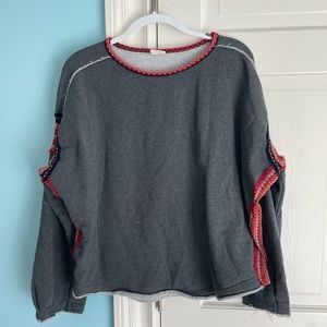 Oversized crew neck crochet shirt